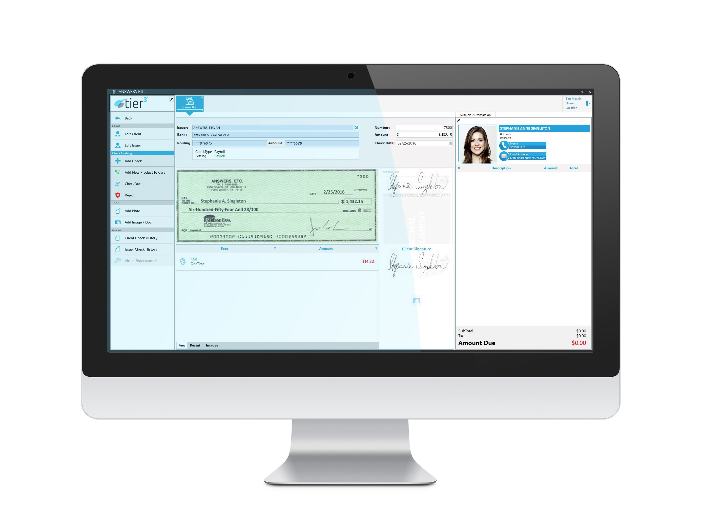 Tier3 Check Cashing Software